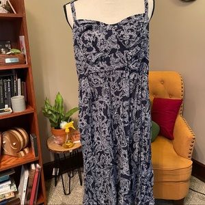 Navy and white dress